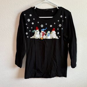 Women’s Size Medium Christmas Shirt 3/4 Sleeve‎